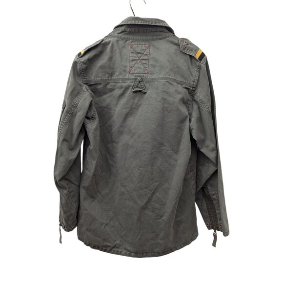 Mens A. Kurtz Olive Green Military Zip Up Jacket 100% Cotton Small S - Picture 6 of 7